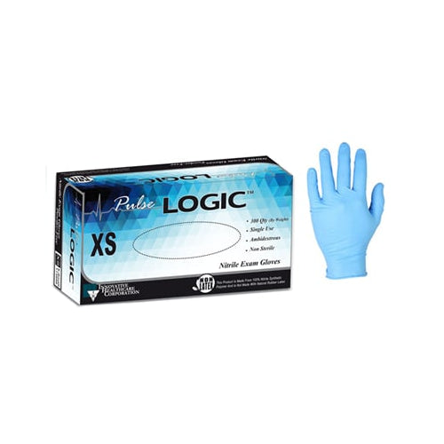Innovative Healthcare 173050 Pulse Logic Nitrile Exam Gloves Extra Small Powder Free 300/Bx