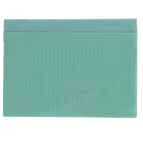 House Brand Dentistry 109236 HSB Dental Patient Bibs 3+1 Ply 13" X 18" Aqua 500/Bx