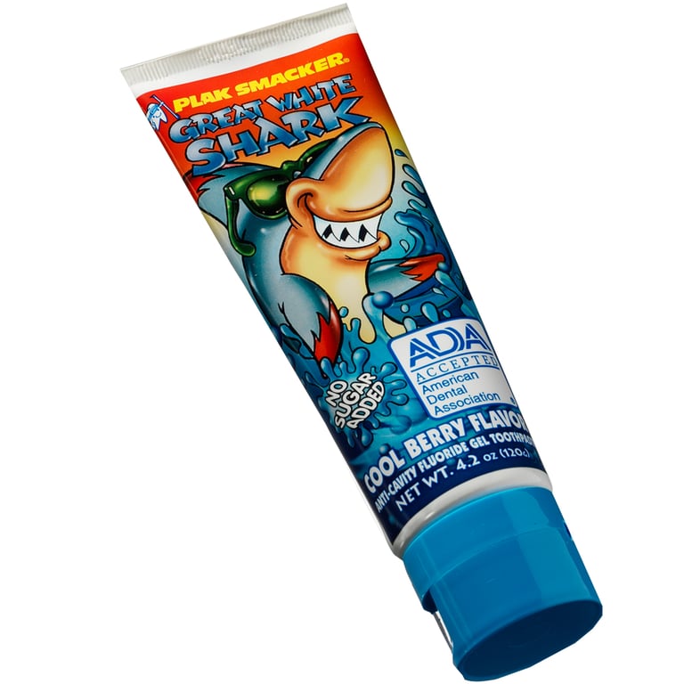 Plak Smacker 00157 Great White Shark Fluoride Gel Toothpaste 12/Pk 4.2 Oz
