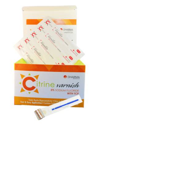 Dharma Research 56-00203 Citrine Dental Varnish Vanilla Cake 5% Fluoride 200/Pk 0.4mL