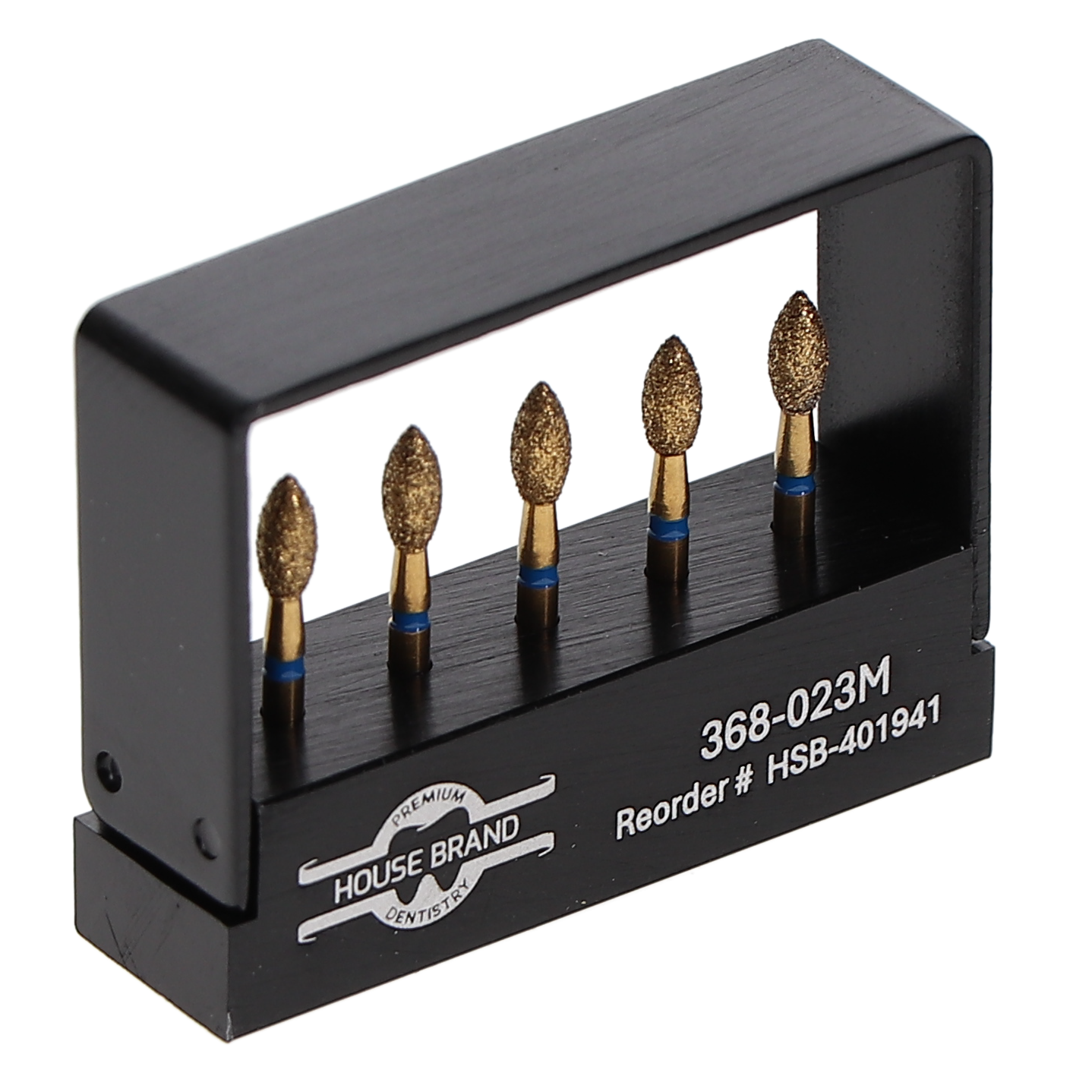 House Brand Dentistry 401941 HSB FG 368-023M Precision Zirconia Football Medium Grit Diamond Burs 5/Pk