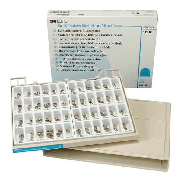 3M Solventum 902150 Unitek Crowns Stainle Steel Primary Molar Set 112/Bx
