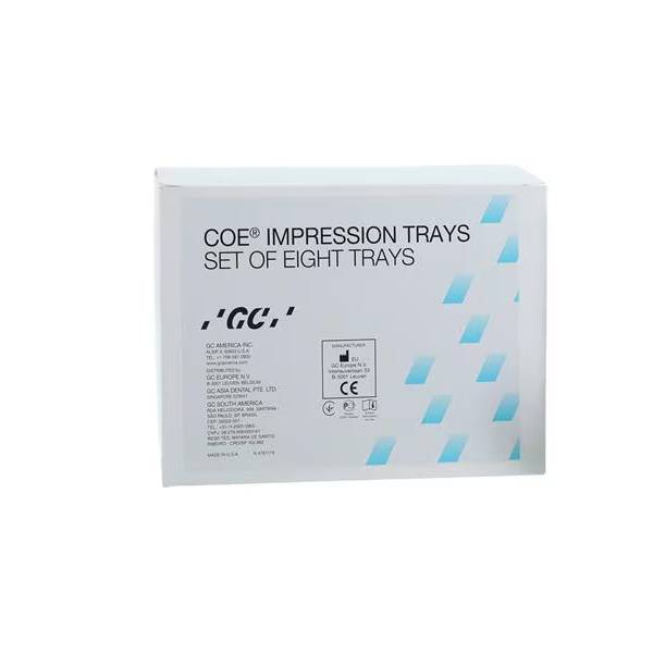 GC 260018 Coe Metal Dental Impression Trays Regular Perforated 8/Bx