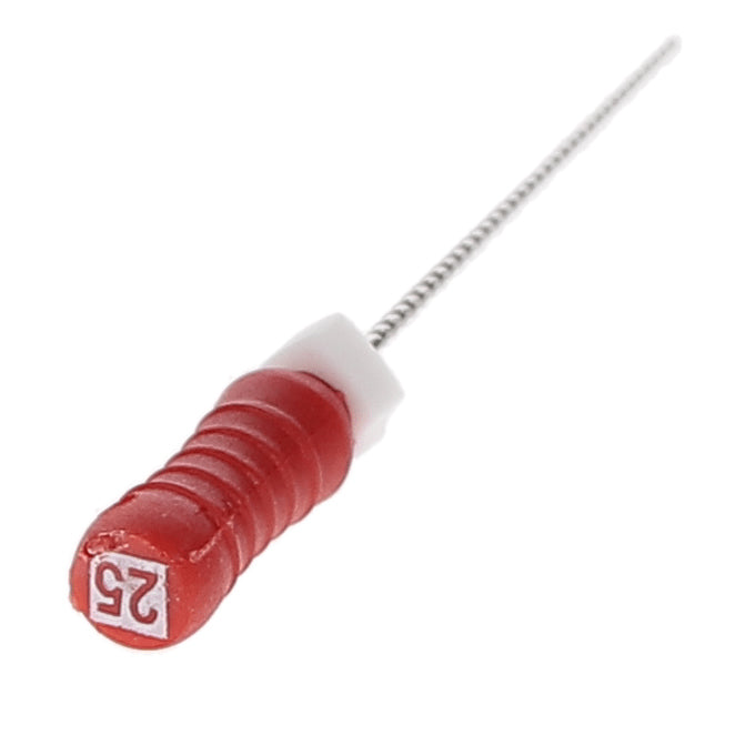 House Brand Dentistry 400205 HSB K-Files Flex-Type 21mm #25 Red Stainless Steel 6/Pk