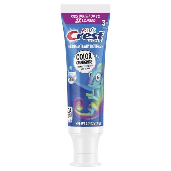 Proctor & Gamble 80703627 Crest Kid's Advanced Color Changing Toothpaste Bubble Gum 24/Cs 4.2 Oz