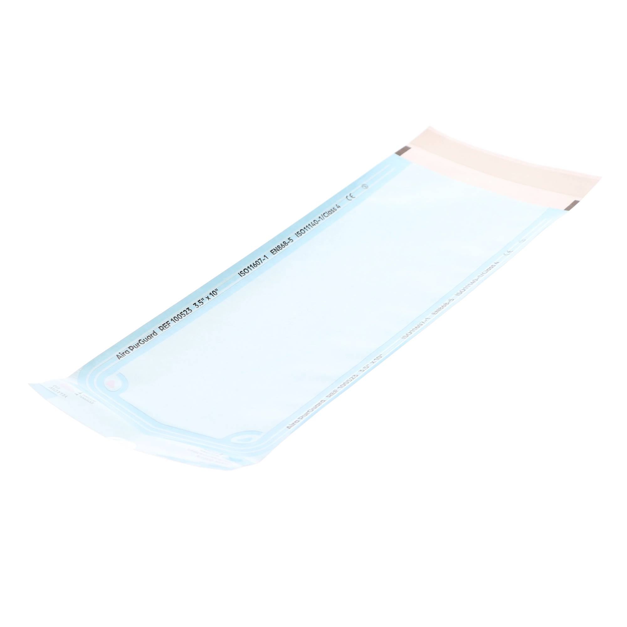 Aira 100523 PurGuard Paper/Blue Film Self-Sealing Sterilization Pouches 3.50
