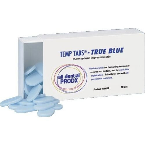 DMG 143020 Temp Tabs Thermoplastic Impression True Blue 72/Pk