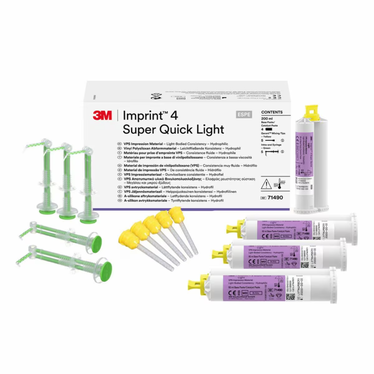 3M ESPE 71490 Imprint 4 Light Body Super Quick Garant Cartridges 50 mL 4/Pk EXP Aug 2024