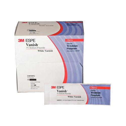 3M ESPE 12151C Vanish 5% Sodium Fluoride White Dental Varnish Cherry 1000/Pk 0.5 mL