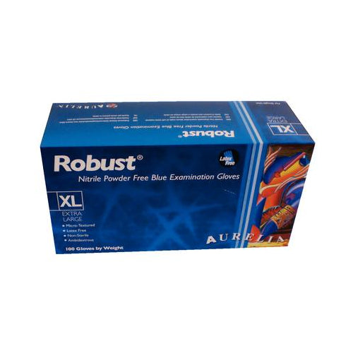 Supermax 93899 Robust Nitrile Exam Gloves Extra Large Blue Powder Free 100/Box