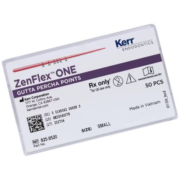 Kerr Dental 8259520 ZenFlex ONE Gutta Percha Points 20/.06 50/Pk Small