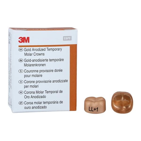 3M Solventum 940431 Unitek Crowns Gold Anodized 2nd Molar #1 Lower Left 5/Bx