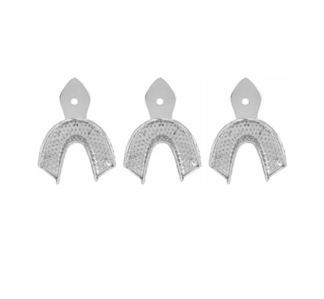 GC 264008 Coe Full-Arch Stainless Steel Perforated Impression Trays 8/Pk