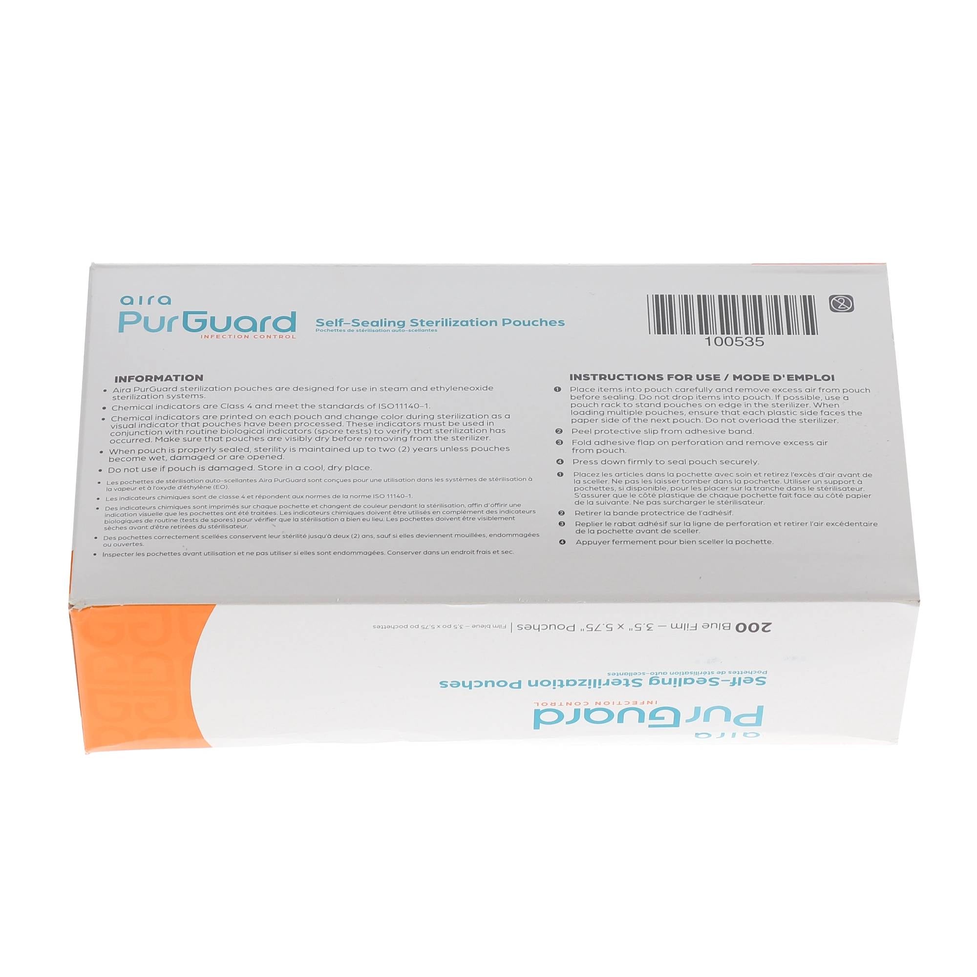 Aira 100535 PurGuard Self-Sealing Sterilization Pouches 3.5