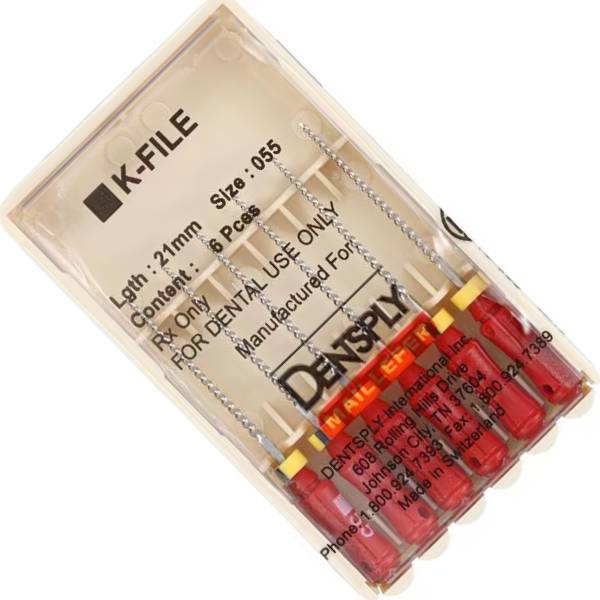 Dentsply Sirona 671110 Endodontic K-Files Stainless Steel #55 21mm 6/Pk