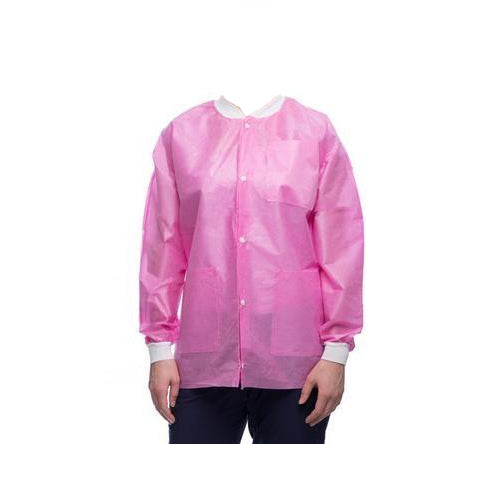 ValuMax 3530RBXL EasyBreathe Lab Jackets Raspberry Large 10/Pk