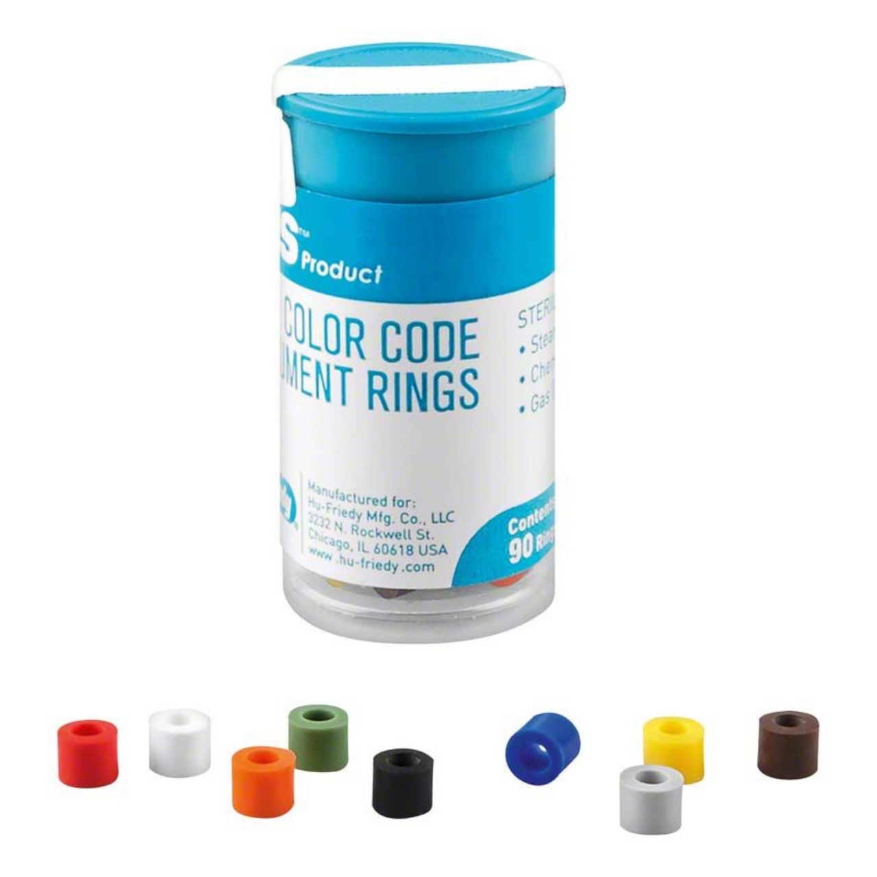 Hu-Friedy IMS-1280L Large Color Code Instrument Rings Assorted 90/Pk