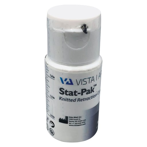 Vista Dental 302611 Stat-Pak Knitted Retraction Cord #000 Black