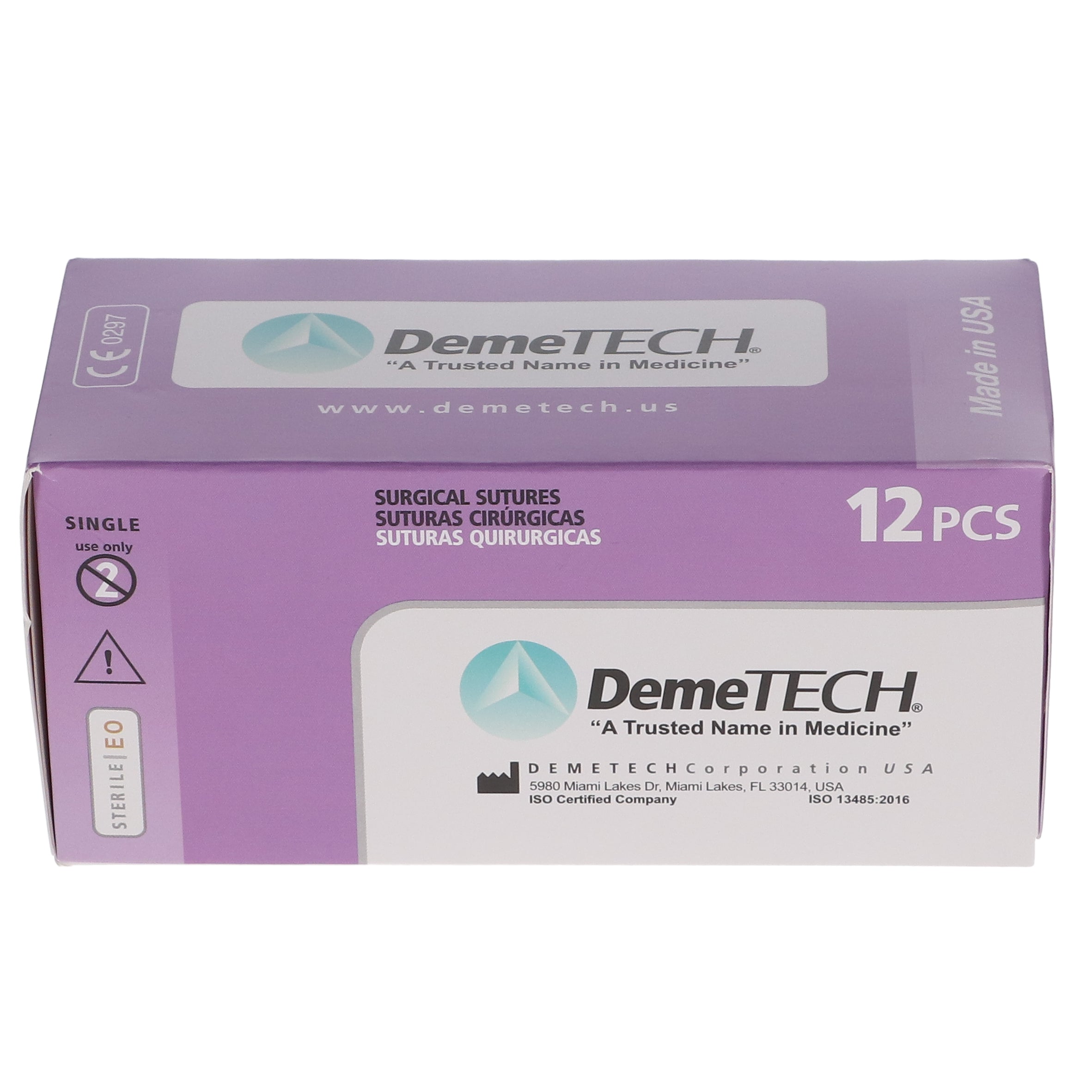 House Brand Dentistry 103125 HSB Polyglactin Colorless Precision Point Reverse Cutting Sutures 910 45cm 4/0 19mm 3/8 Circle 12/Bx