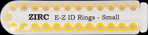 Zirc Dental 70Z100O EZ-ID Instrument Rings Small 1/8" Neon Yellow 25/Pk