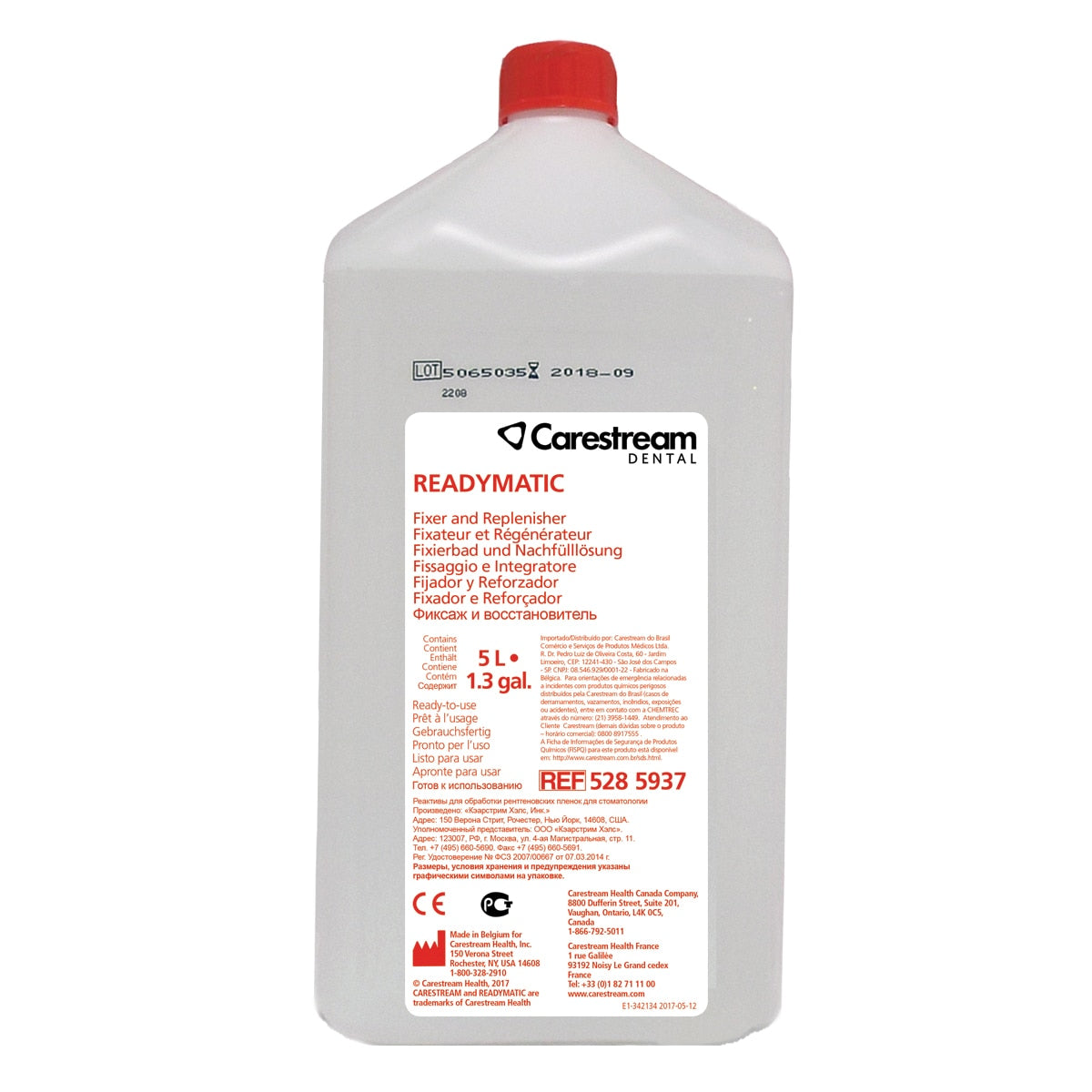 Kodak 5285937 Carestream Readymatic Dental X-Ray Fixer & Replenisher 2/Pk 5 Liters
