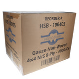 House Brand Dentistry 100405 HSB Non-Woven Gauze 4" X 4" Non-Sterile 8-Ply 4000/Cs