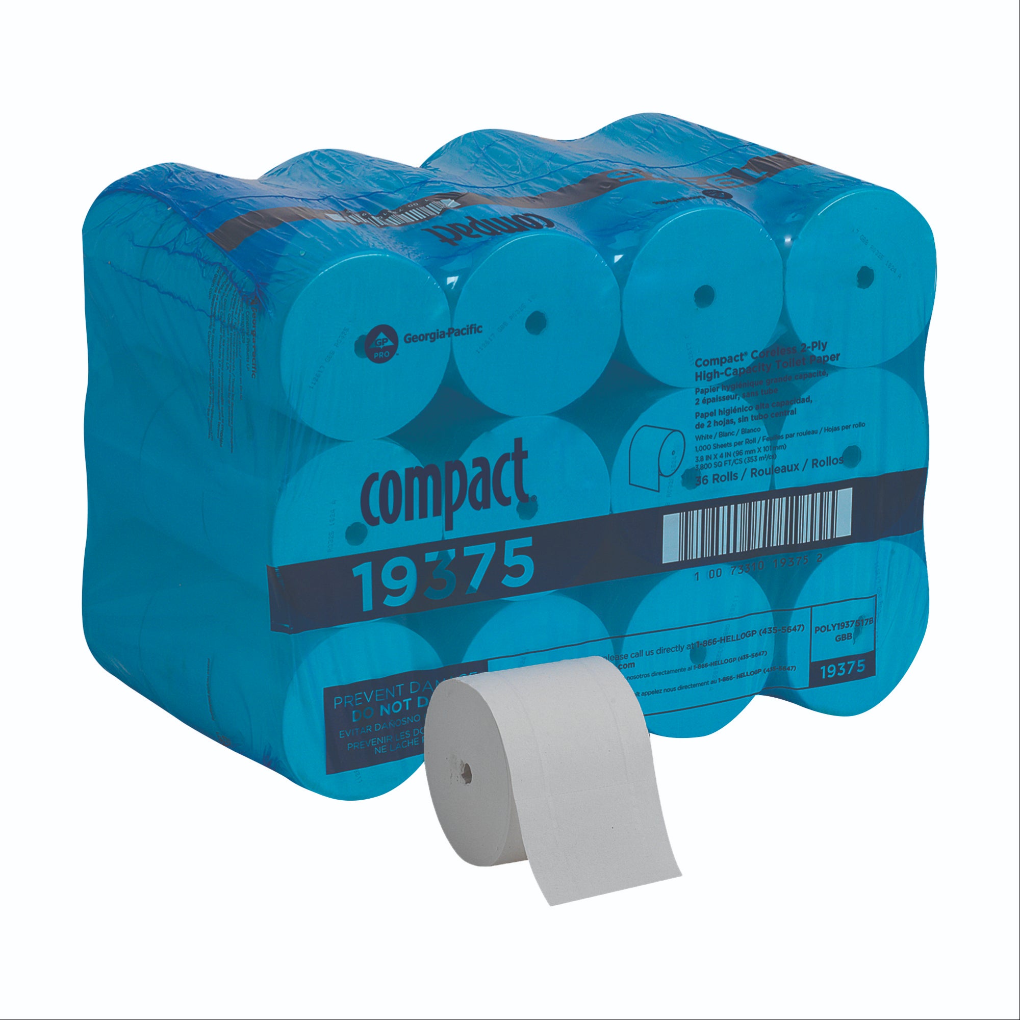 Georgia Pacific 19375 Coreless Bathroom Tissues 1000 Sheets 2-Ply 3.85 x 4.1 36 Rolls Per Case