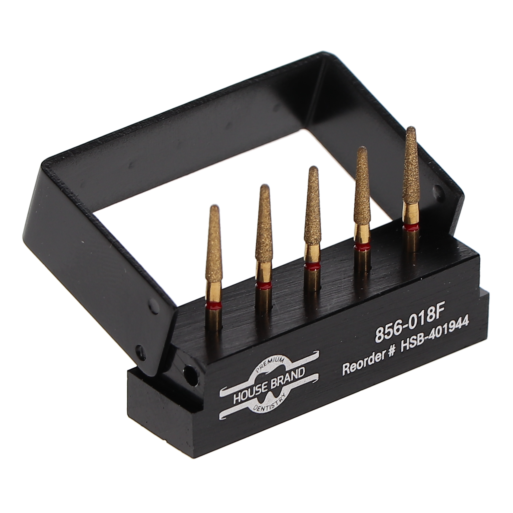 House Brand Dentistry 401944 HSB FG 856-018F Precision Zirconia Round End Taper Fine Grit Diamond Burs 5/Pk