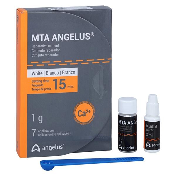 Angelus 822 MTA White Reparative Dental Cement 1gm Vial 3mL Distilled Water