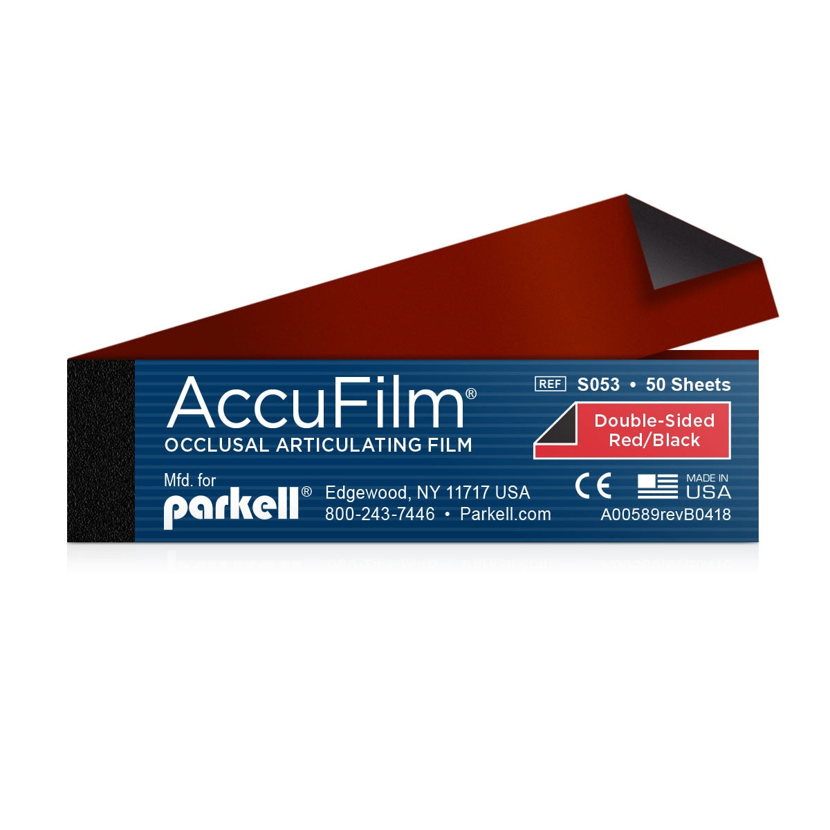 Parkell S053 AccuFilm Booklets Marking Articulating Film Red/Black 50/Sheets x 5/Pk