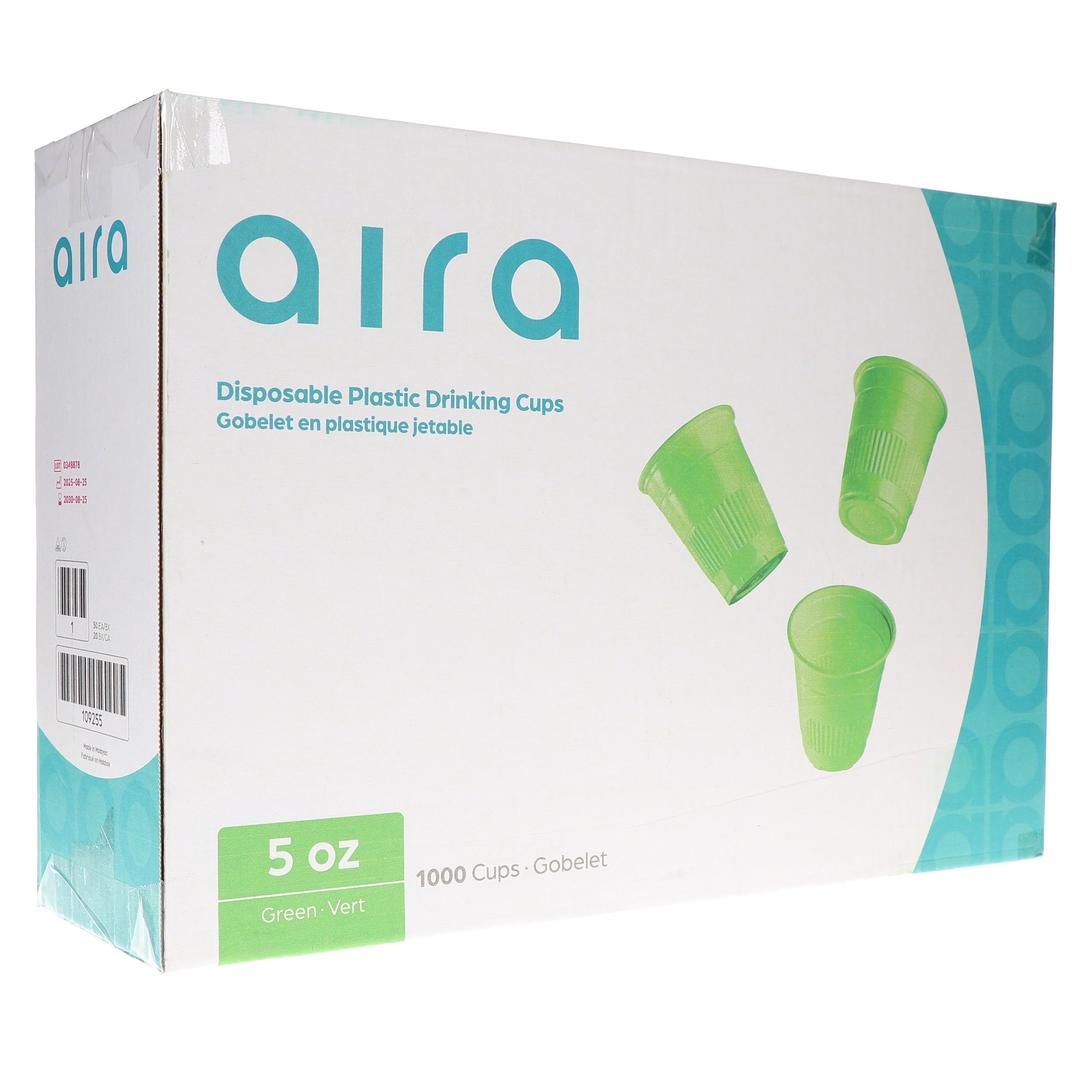 Aira 109255 Plastic Disposable Drinking Cups Green 1000/Cs 5 Oz