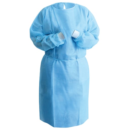 Mydent SG1001 Defend Tie-Back Full Length Disposable Protective Gowns Large 10/Pk
