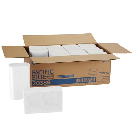 Georgia Pacific 20389 Multifold Paper Towels Paper Band White 9¼ x 9½ Sheets 250 ct/pk 16 Pk/Cs