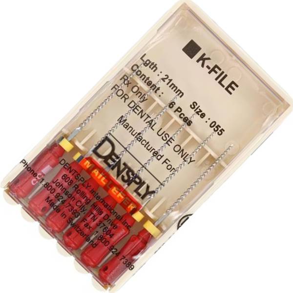 Dentsply Sirona 671110 Endodontic K-Files Stainless Steel #55 21mm 6/Pk