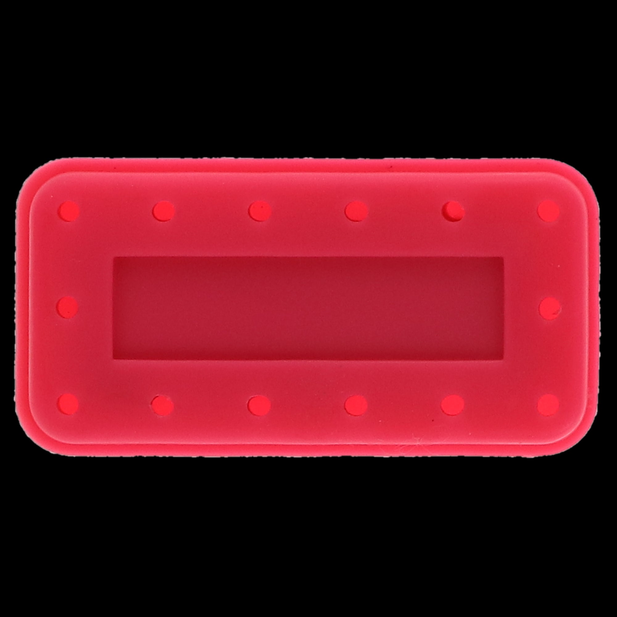 Plasdent 400BR2-6N Silicone Magnetic Dental Bur Block 14-Hole Rectangular Neon Pink