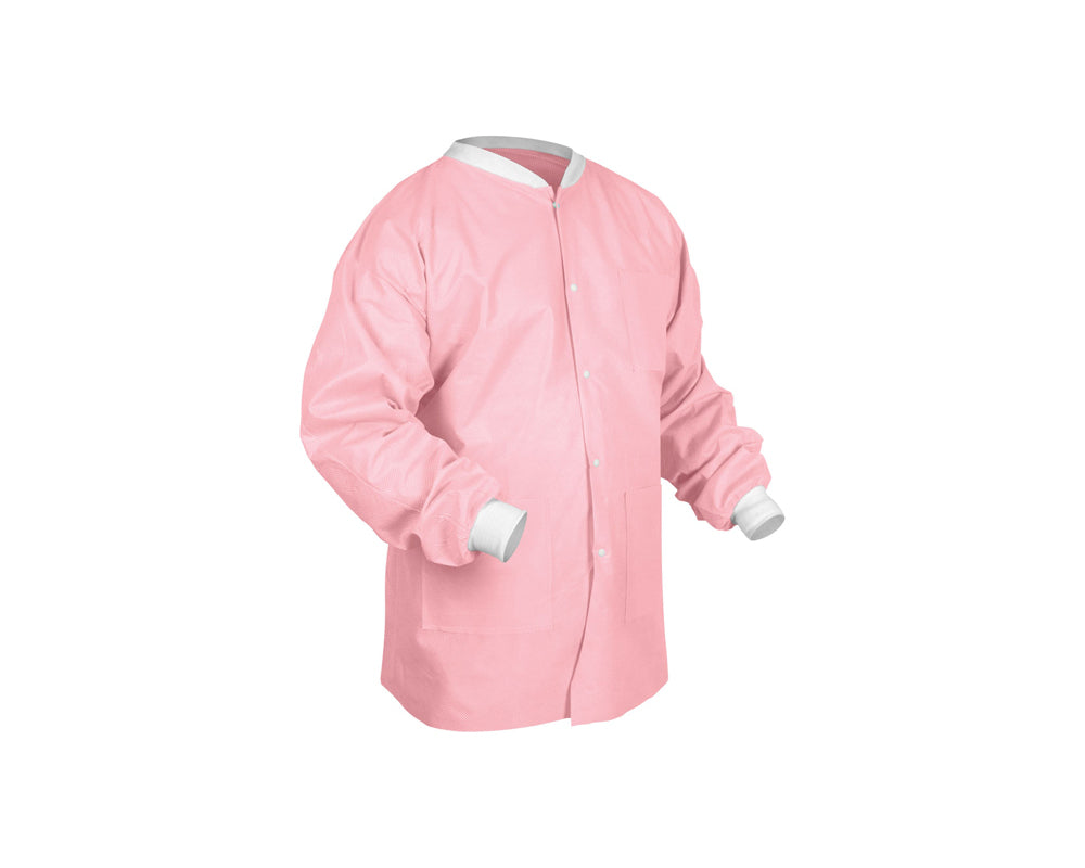 Medicom 8108-C SafeWear Hi-Perform Lab Coats Pink Large 12/Pk