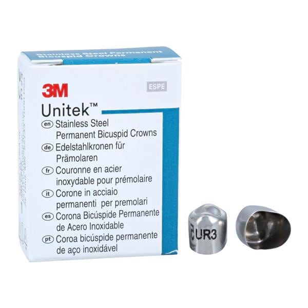 3M Solventum 900523 Unitek Stainles Steel Crowns Permanent Max Bicuspid #3 Upper Right 5/Pk
