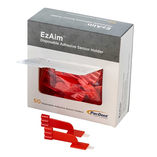 Pac-Dent 131118 EZ Aim Individually Cut Adhesive Sensor Holder Bitewings Red 50/Pk