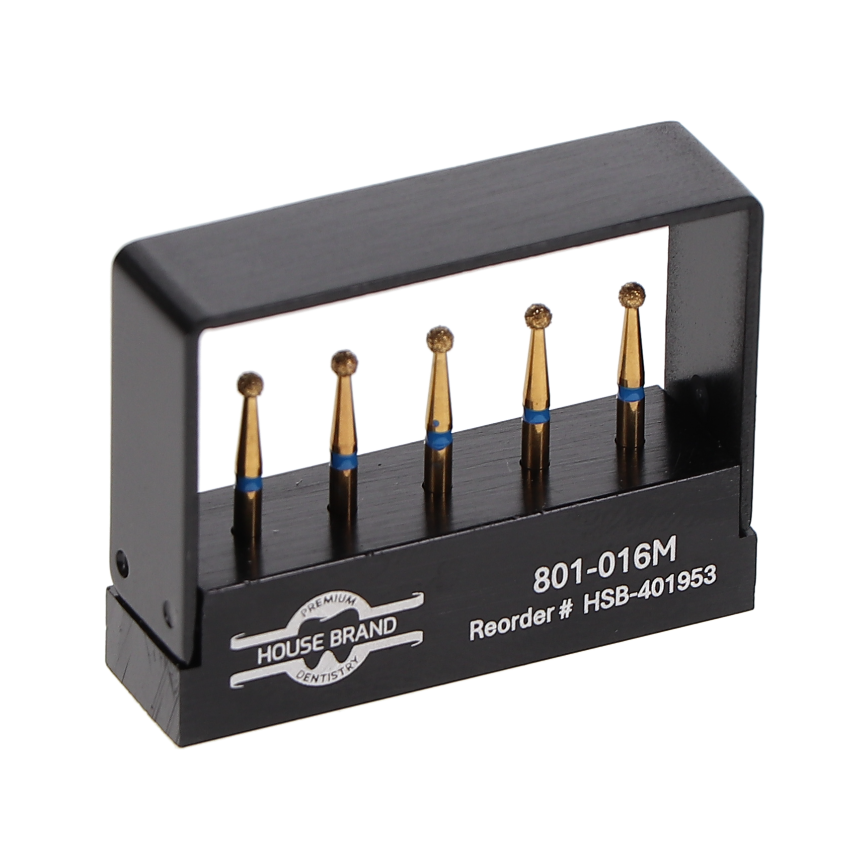House Brand Dentistry 401953 HSB FG 801-016M Precision Zirconia Medium Grit Diamond Burs 5/Pk