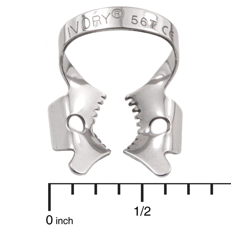 Kulzer 50057853 Ivory Tiger Rubber Dental Dam Clamp #56T Winged