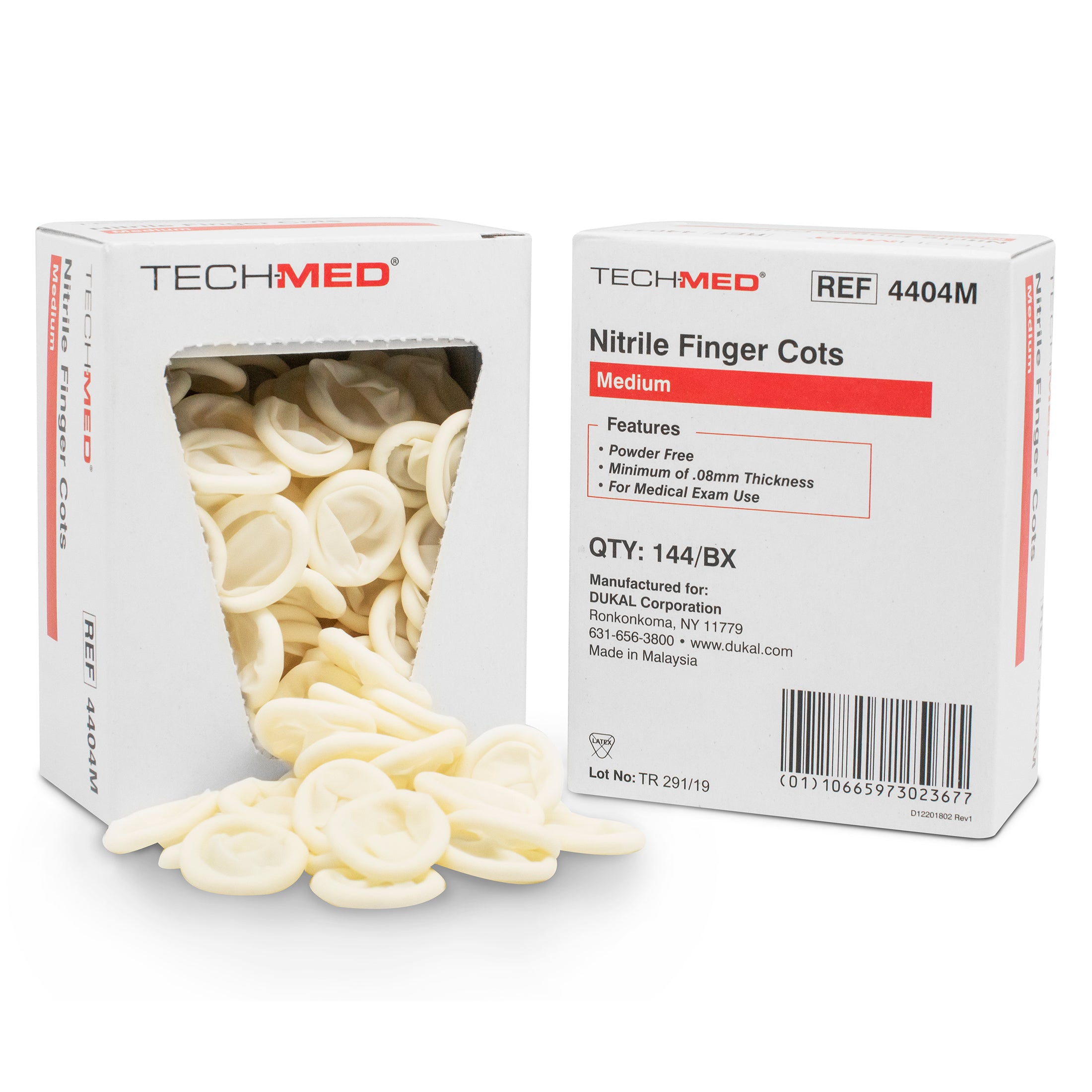 Dukal 4404M Nitrile Finger Cots Medium Latex-Free & Powder Free 144/Pk