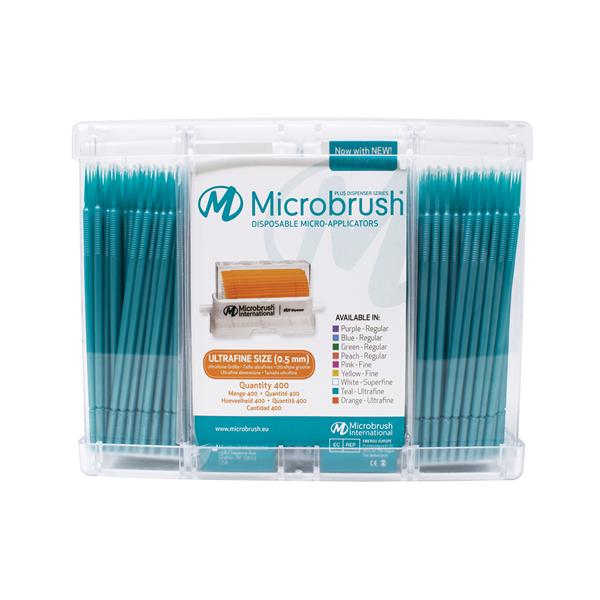 Microbrush PU400TE Microbrush Plus Dispenser Refill UltraFine Teal 400/Pk