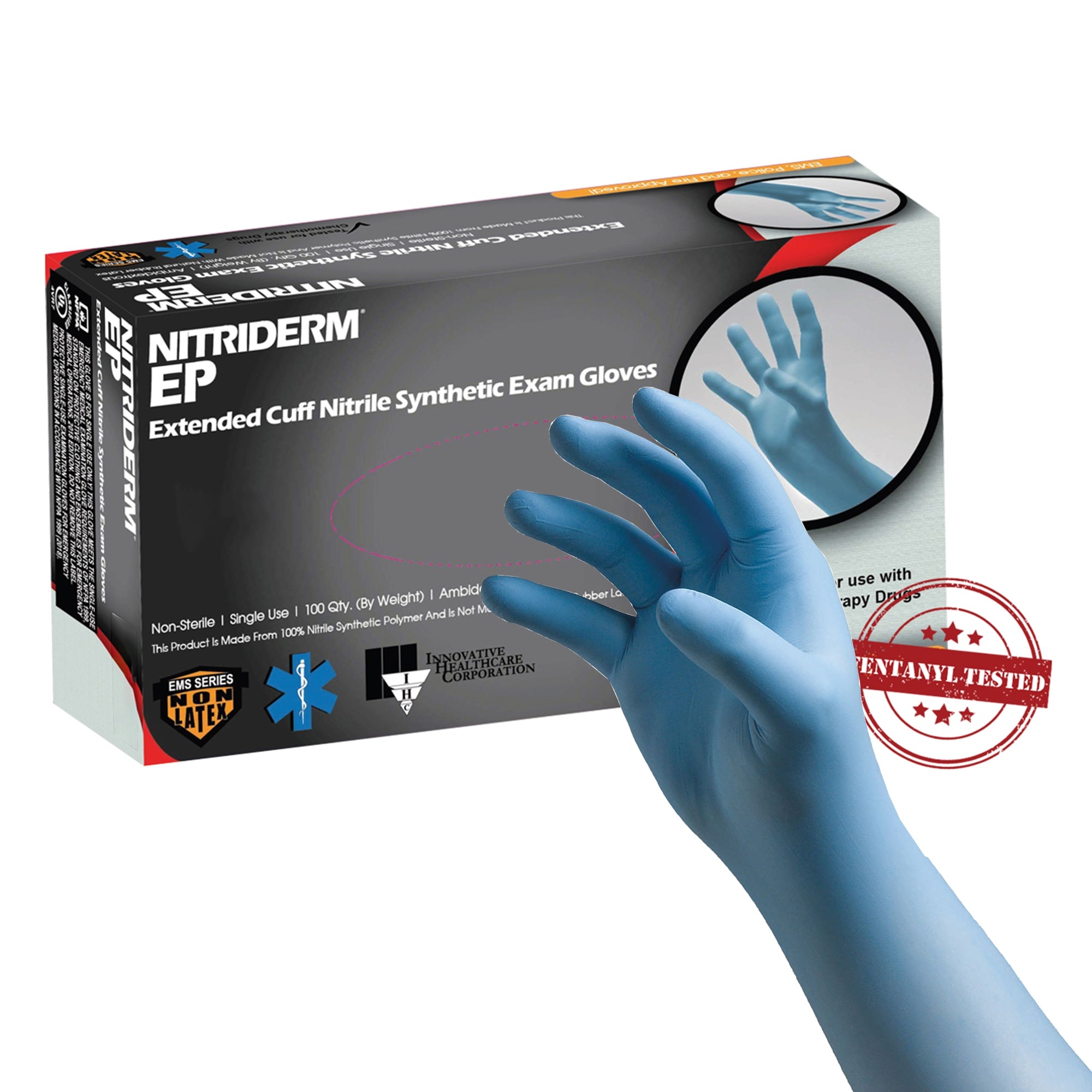 Innovative Healthcare 182100 IHC Nitriderm EP Gloves Small 100/Pk