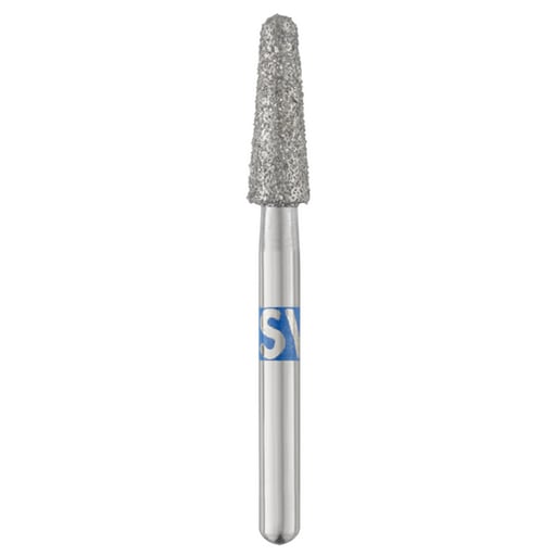 SS White 855-025M-S Piranha FG Short Shank Round End Taper Medium Grit Diamond Burs 25/Pk