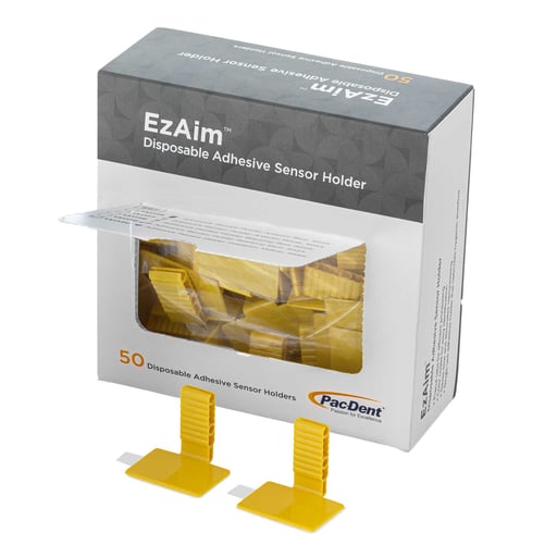 Pac-Dent 131120 Ez Aim Individually Cut Adhesive Sensor Holder Posterior Yellow 50/Pk