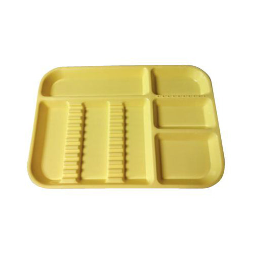 Plasdent 300BDS-3N Divided Dental Tray Size B Neon Yellow