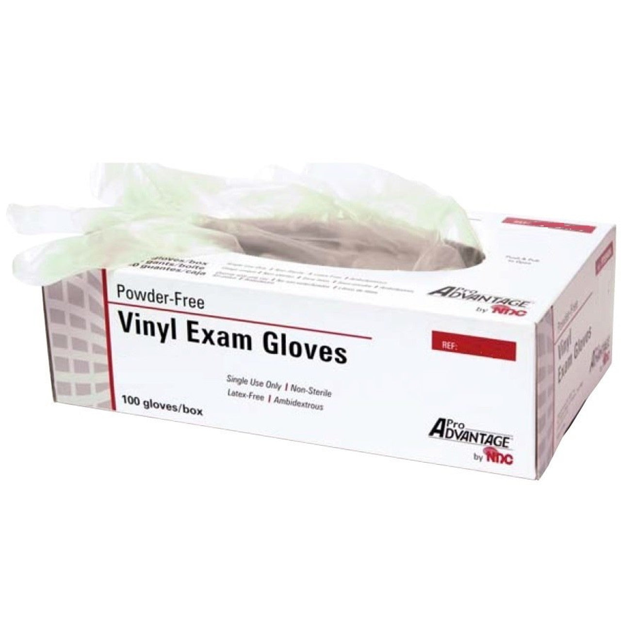 Pro Advantage P359403 Vinyl Exam Gloves Powder Free Medium 100/Bx