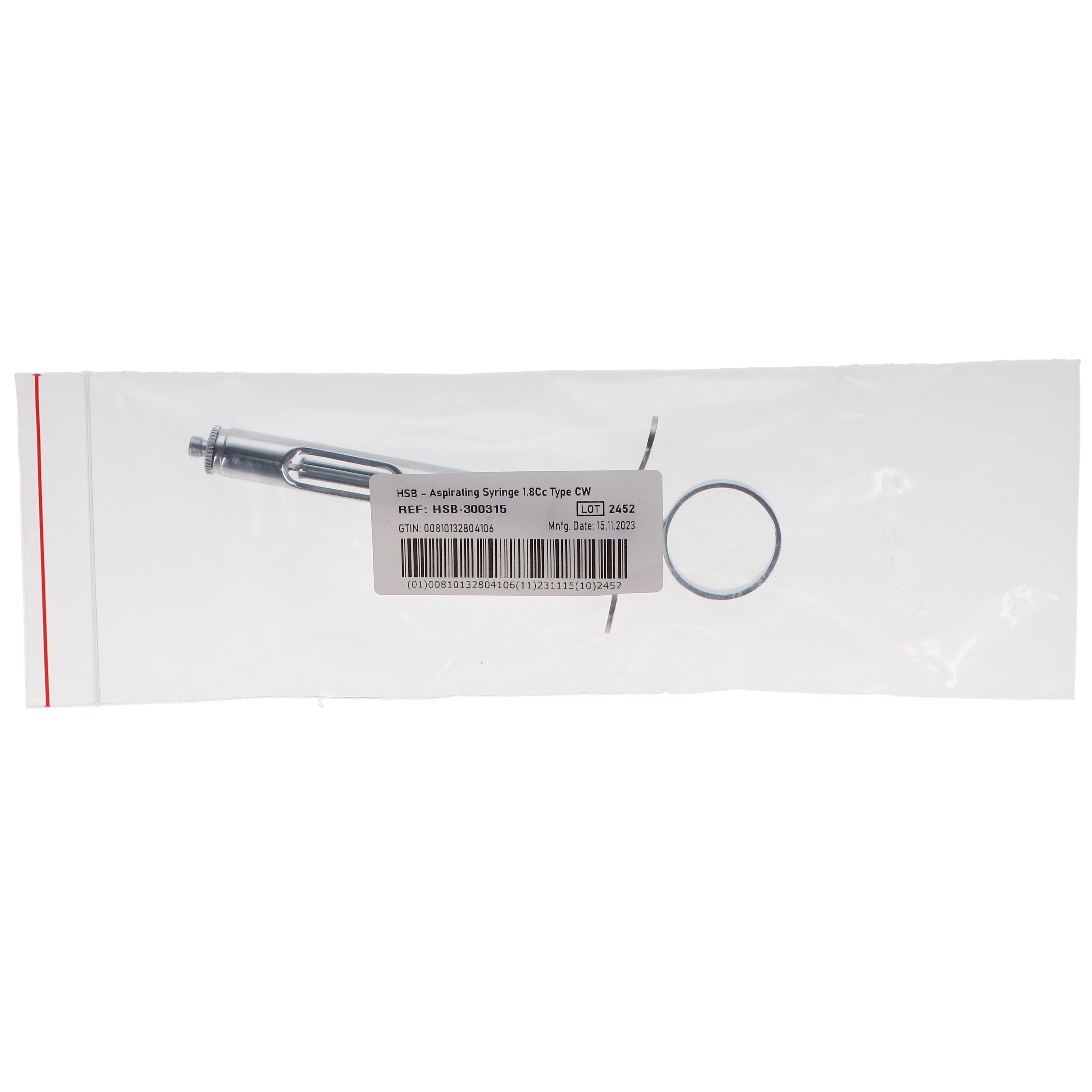 House Brand Dentistry 300315 HSB Aspirating Syringe 1.8cc Type CW Cook-Waite