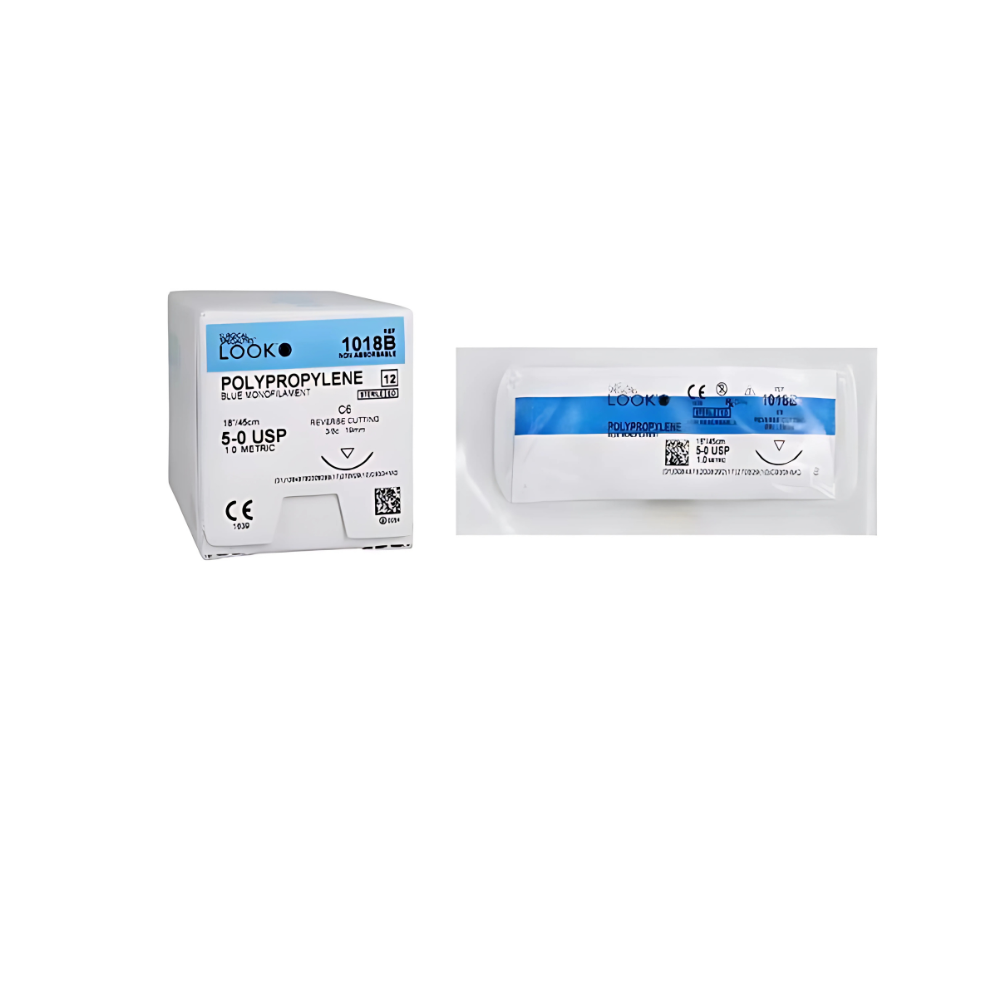 Look X1018B Polypropylene Sutures 5-0 Blue 18