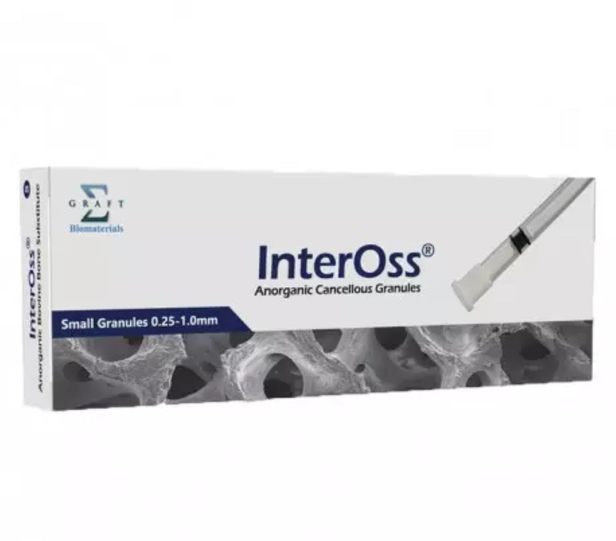InterOss IOSG200 Anorganic Cancellous Granules Small 0.25-1.0mm 2.0g 4.0cc EXP Jul 2027